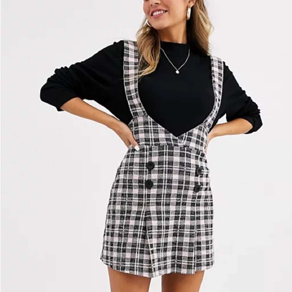 ASOS Boucle Mini Pinafore Skirt